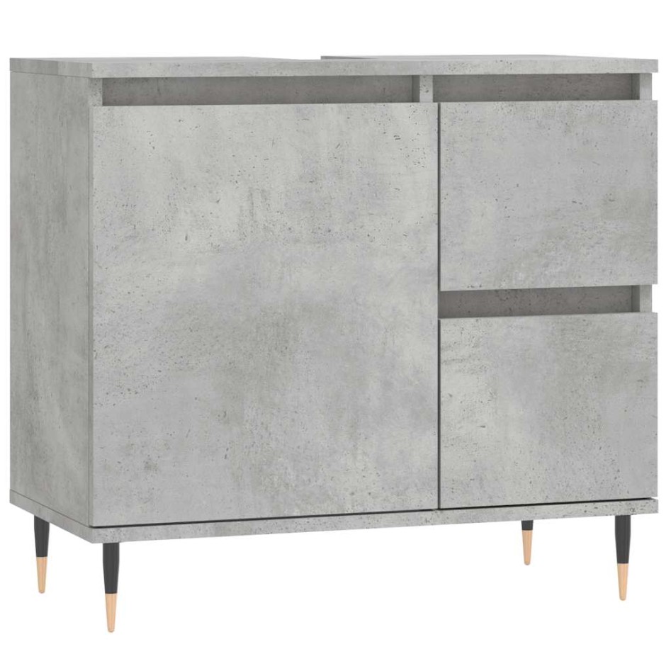 Armario de baño madera contrachapada gris hormigón 65x33x60