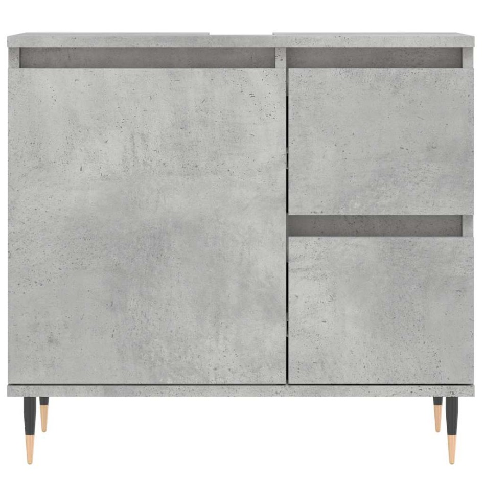 Armario de baño madera contrachapada gris hormigón 65x33x60