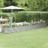 Jardinera arriate acero recubrimiento polvo plata 440x80x36