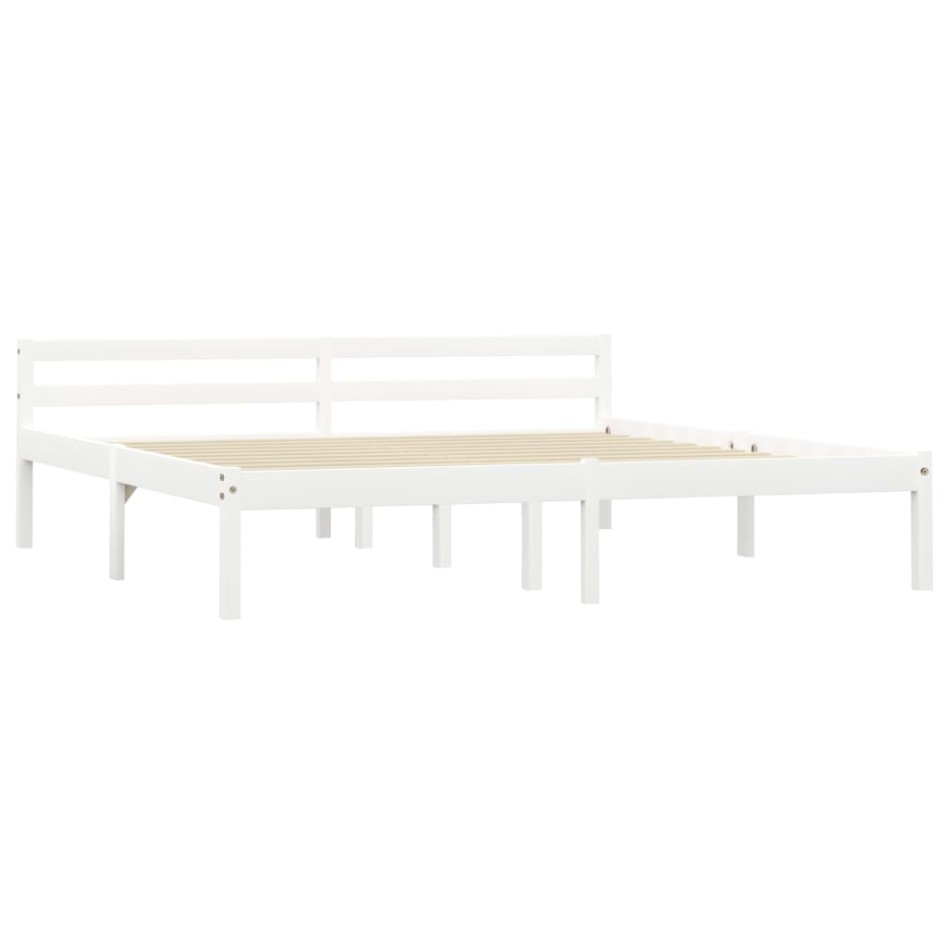 Estructura de cama de madera maciza de pino blanco 180x200