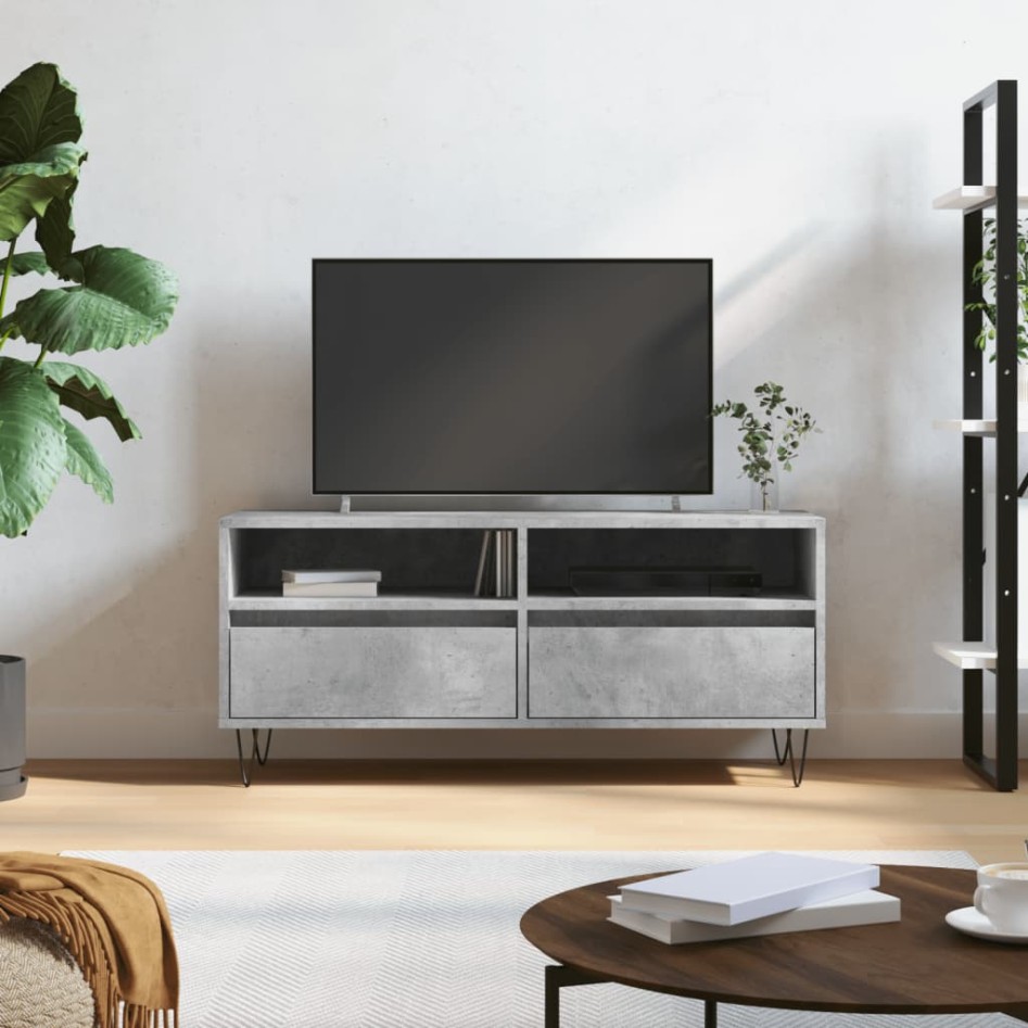Mueble de TV madera contrachapada gris hormigón