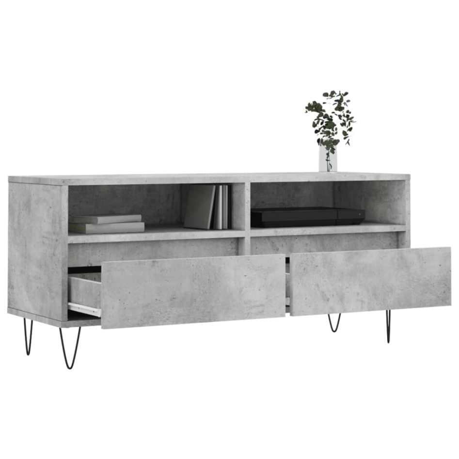 Mueble de TV madera contrachapada gris hormigón