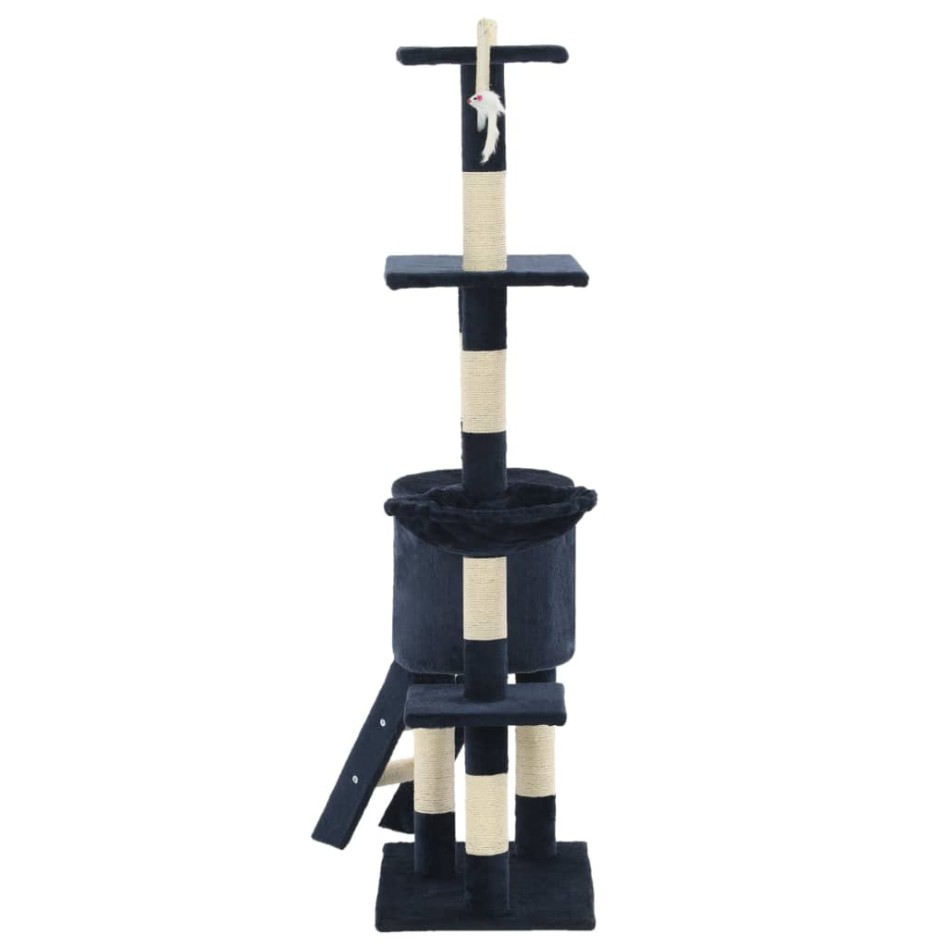 Rascador para gatos con poste de sisal 138 cm azul