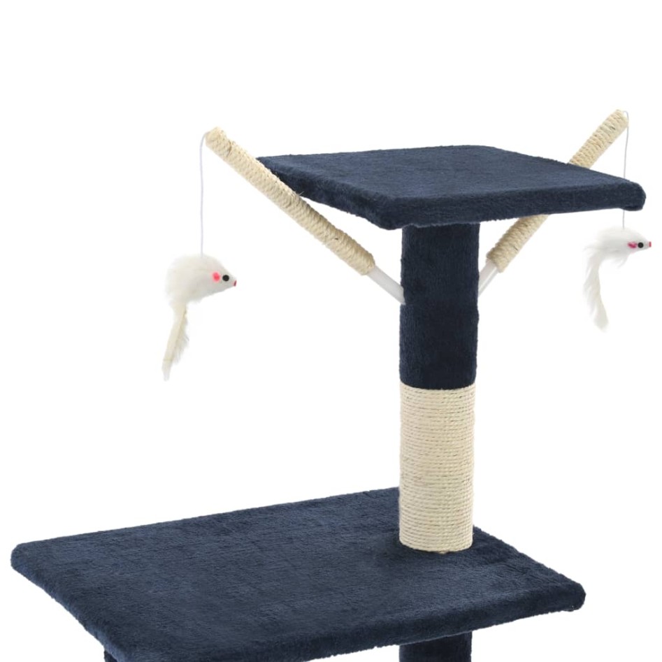Rascador para gatos con poste de sisal 138 cm azul