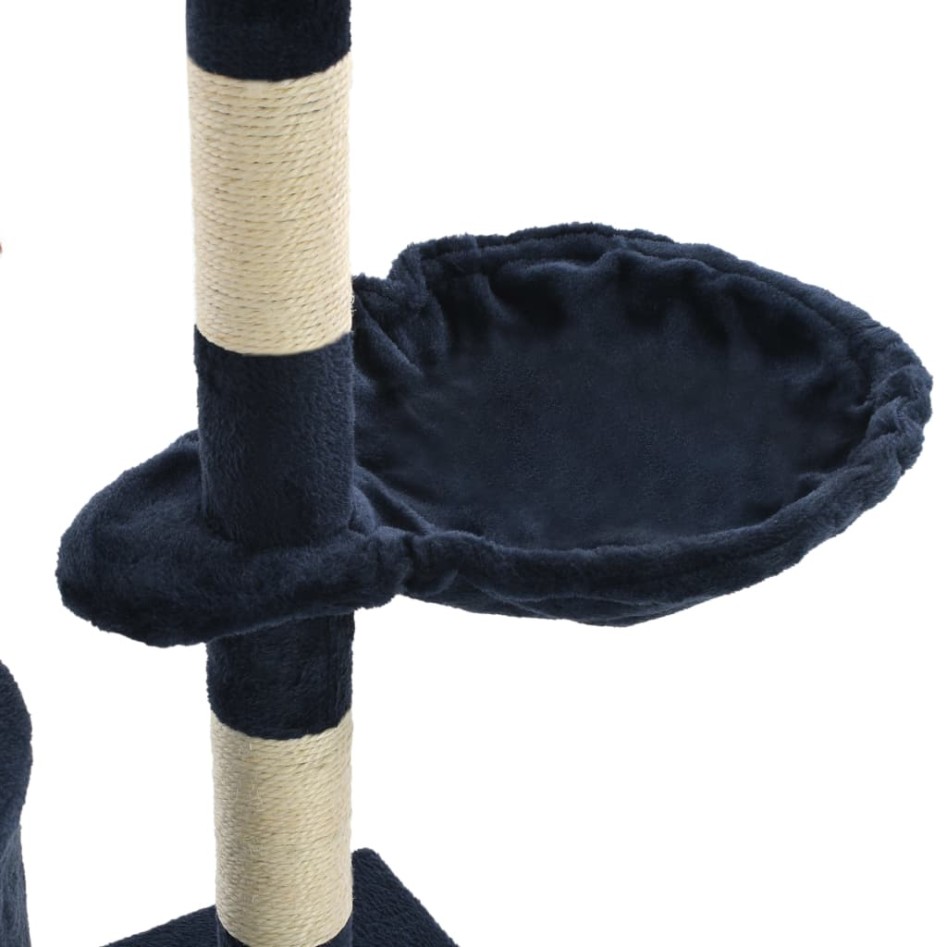 Rascador para gatos con poste de sisal 138 cm azul