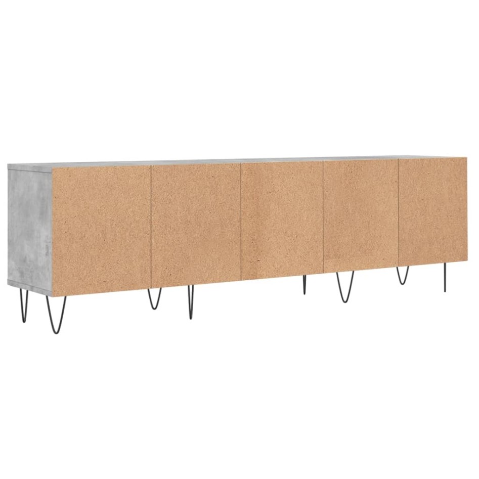 Mueble de TV madera contrachapada gris hormigón 150x30x44,5
