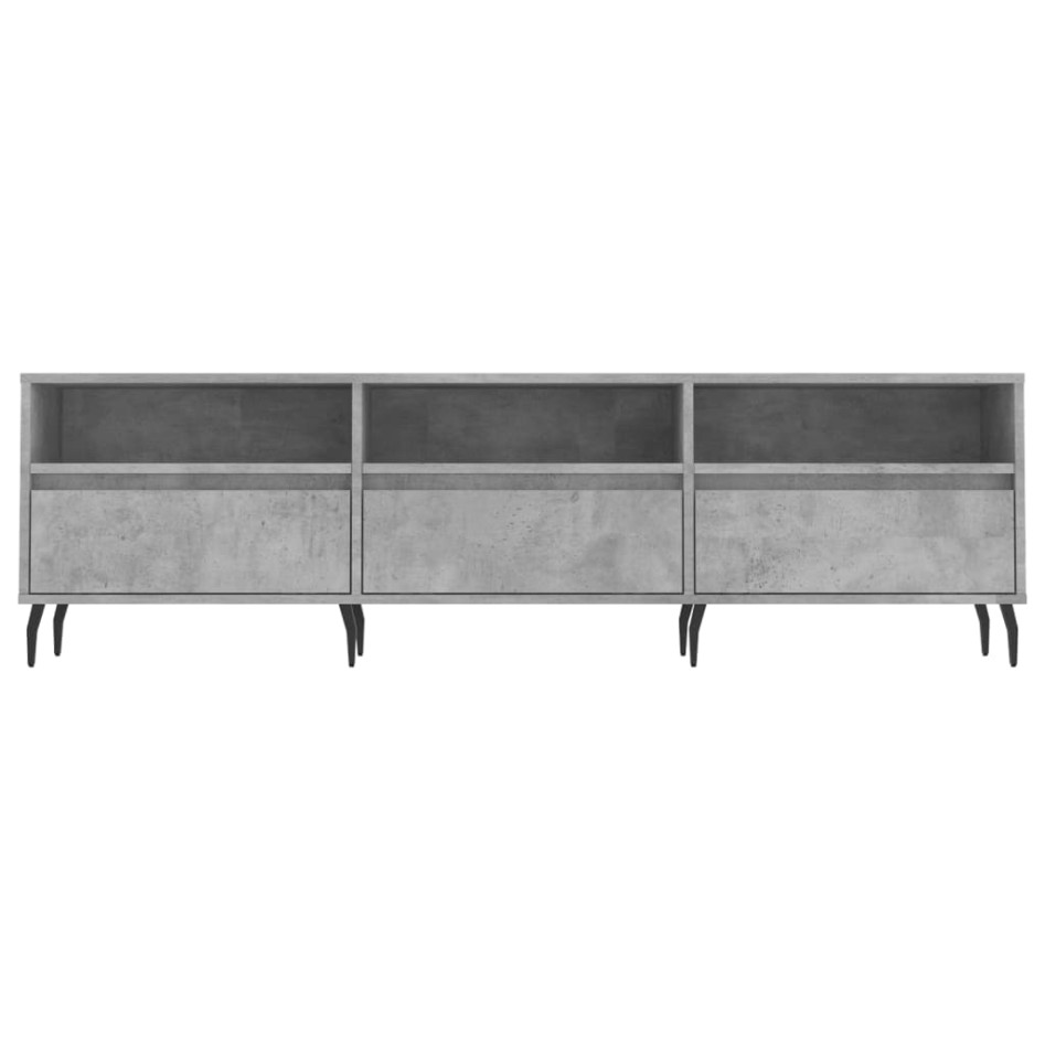 Mueble de TV madera contrachapada gris hormigón 150x30x44,5