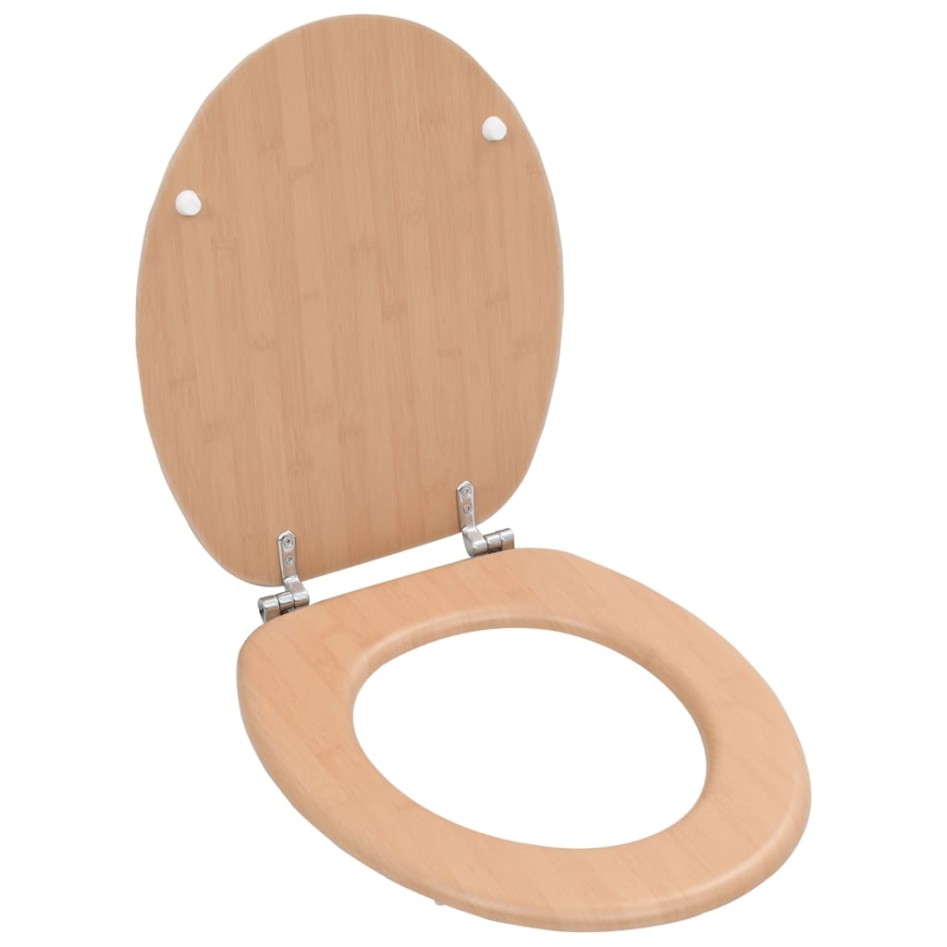 Asiento de inodoro WC 2 uds tapa suave MDF