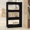Estantería/divisor madera de ingeniería negro 60x30x103 cm