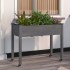 Jardinera con ruedas y forro madera de abeto gris 118x59x80