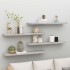 Estante flotante pared 4 uds MDF gris hormigón 120x23,5x3,8