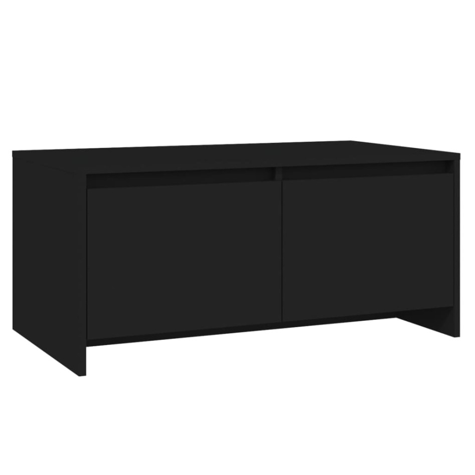 Mesa de centro madera de ingeniería negra 90x50x41,5