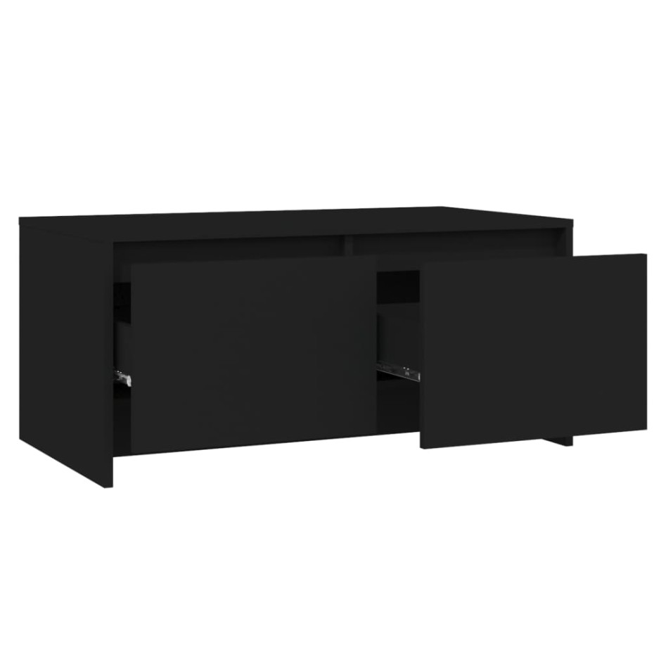 Mesa de centro madera de ingeniería negra 90x50x41,5