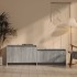 Mueble de TV madera de ingeniería gris ahumado 146,5x35x50