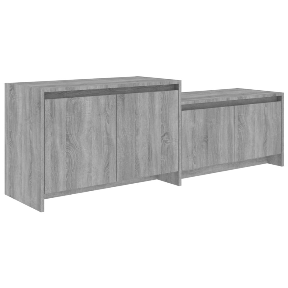 Mueble de TV madera de ingeniería gris ahumado 146,5x35x50