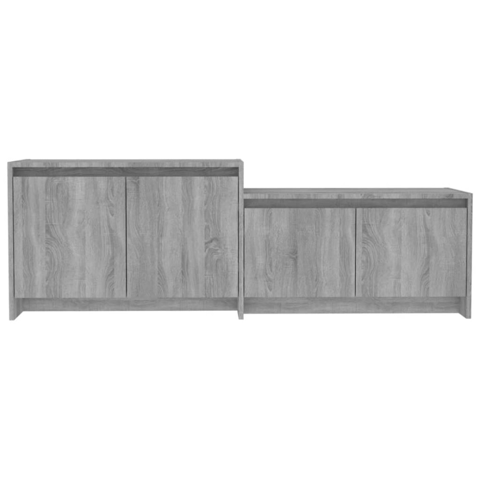 Mueble de TV madera de ingeniería gris ahumado 146,5x35x50