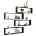 Estantes cubo de pared 4 uds contrachapado negro 100x15x30