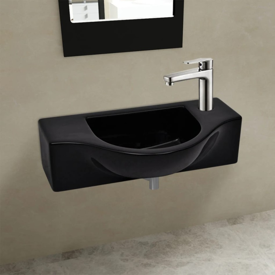 Lavabo de cerámica con orificio de grifo/desagüe
