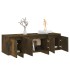 Mueble de TV madera contrachapada roble ahumado 120x30x40,5
