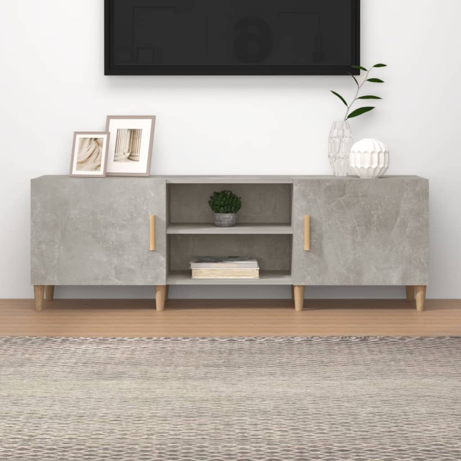 Mueble de TV madera contrachapada gris hormigón 150x30x50