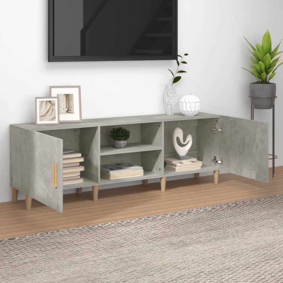 Mueble de TV madera contrachapada gris hormigón 150x30x50