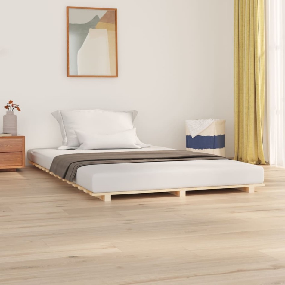 Estructura de cama madera maciza de pino 135x190