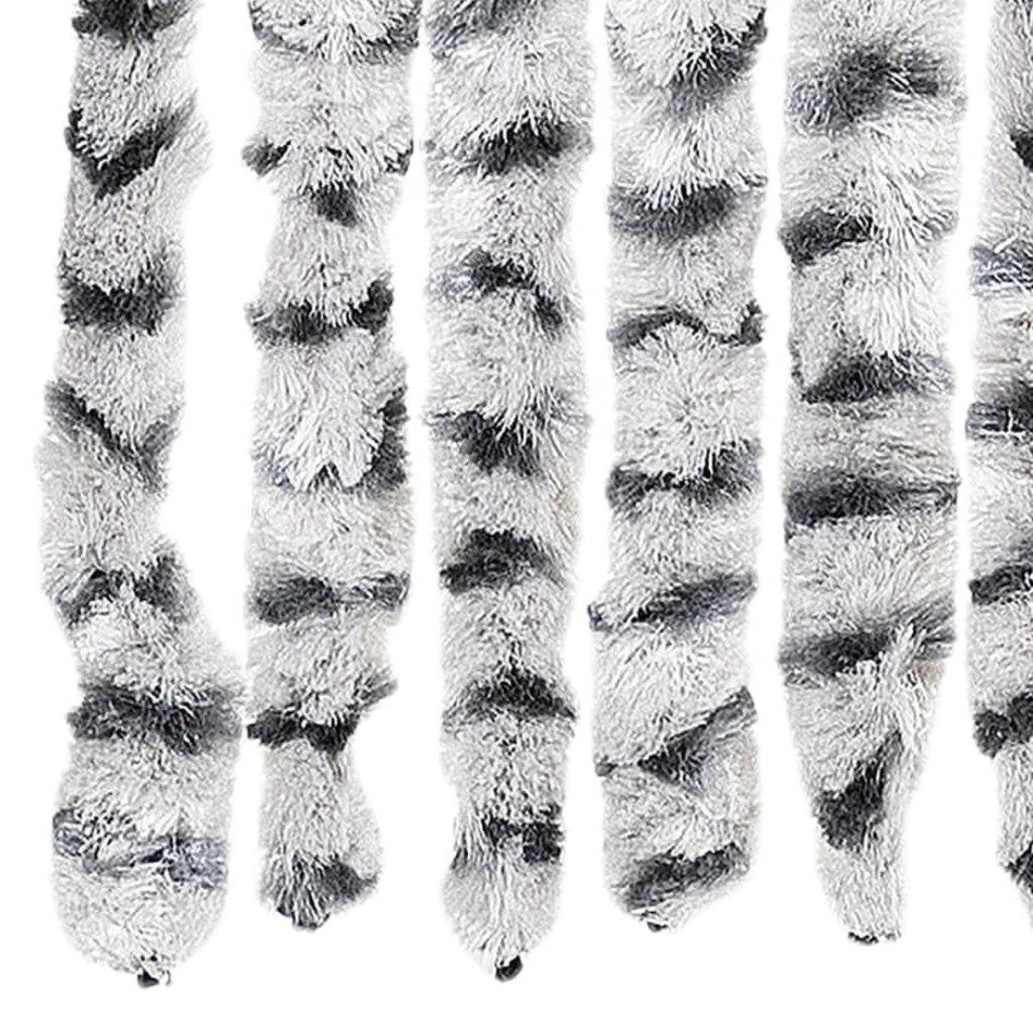 Cortina mosquitera de chenilla gris claro y oscuro 90x220