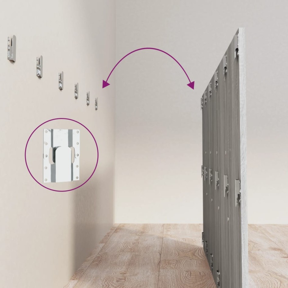 Cabecero de cama madera contrachapada gris Sonoma 200x1,5x80