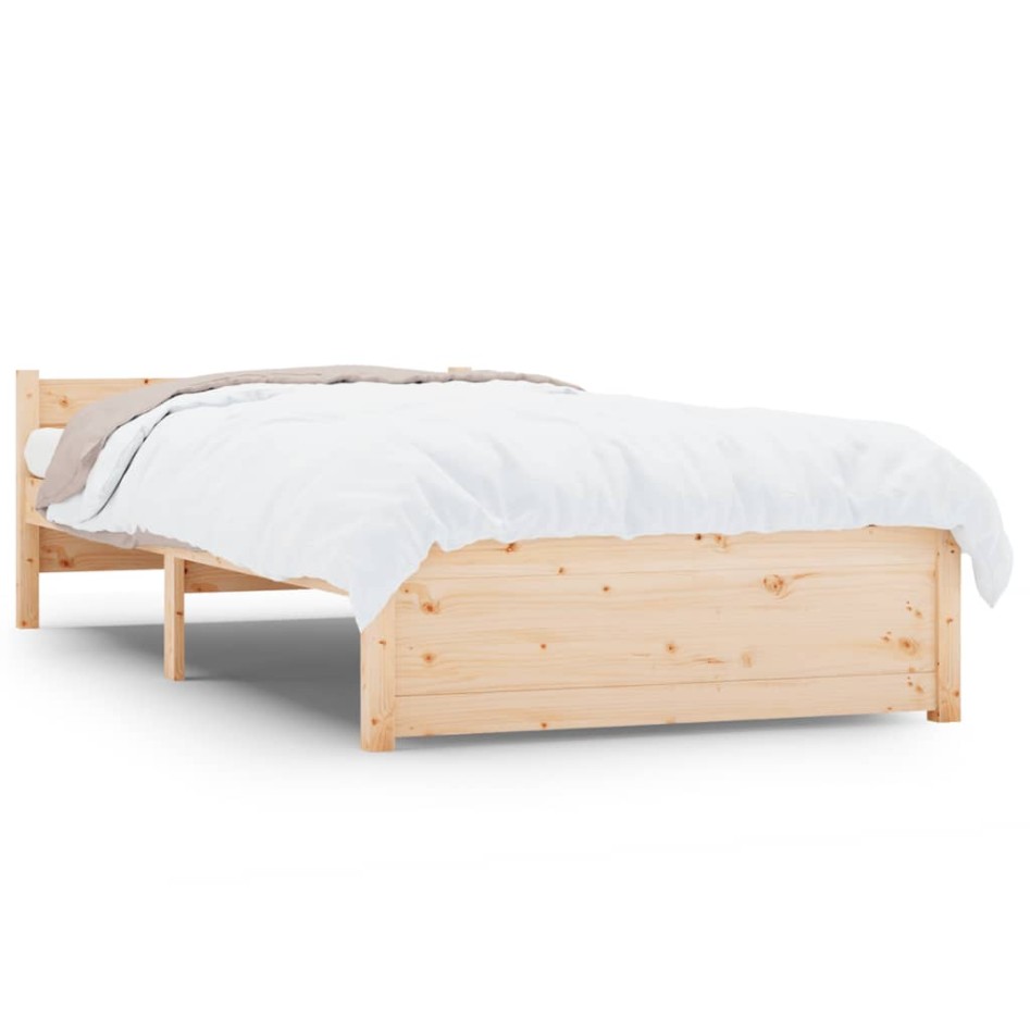 Estructura cama individual sin colchón madera maciza 75x190