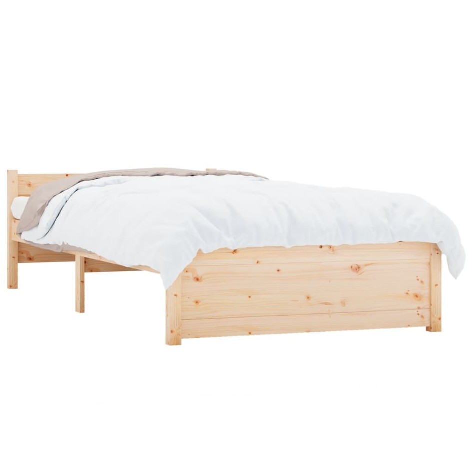 Estructura cama individual sin colchón madera maciza 75x190