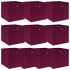 Cajas de almacenaje 10 uds tela rojo oscuro 32x32x32