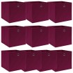 Cajas de almacenaje 10 uds tela rojo oscuro 32x32x32 cm
