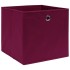 Cajas de almacenaje 10 uds tela rojo oscuro 32x32x32