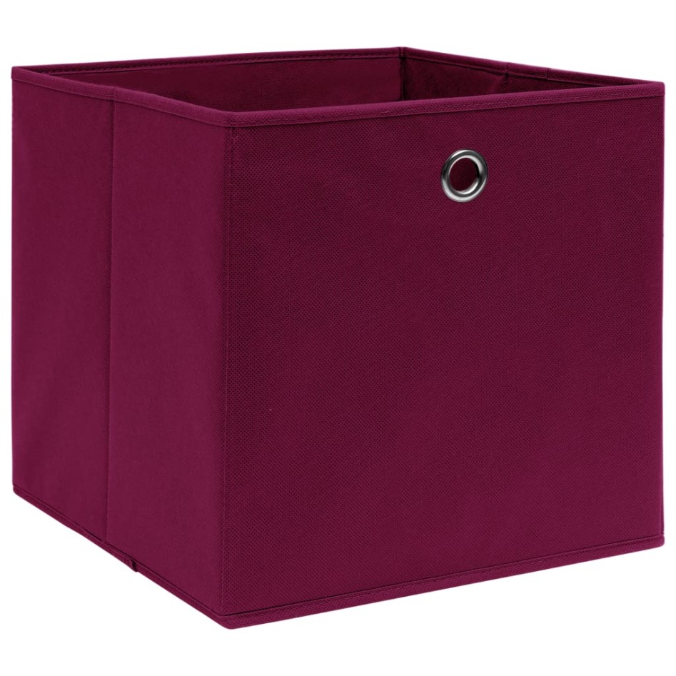 Cajas de almacenaje 10 uds tela rojo oscuro 32x32x32