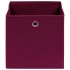 Cajas de almacenaje 10 uds tela rojo oscuro 32x32x32