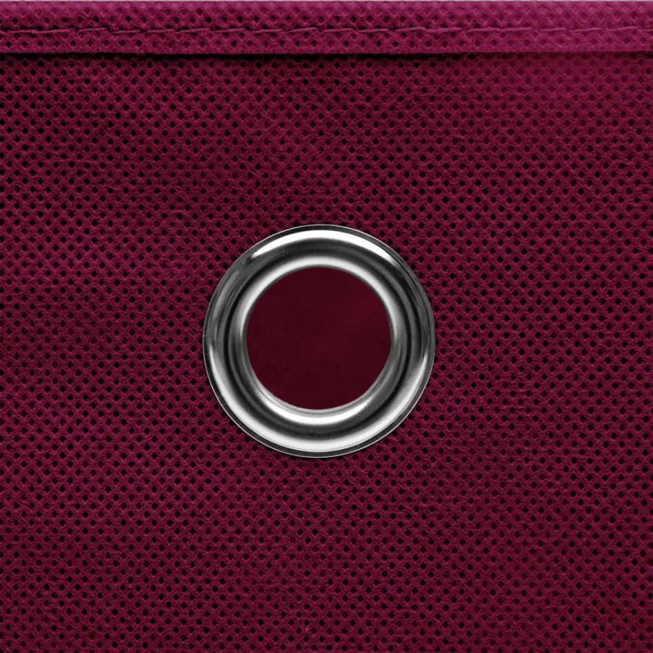 Cajas de almacenaje 10 uds tela rojo oscuro 32x32x32