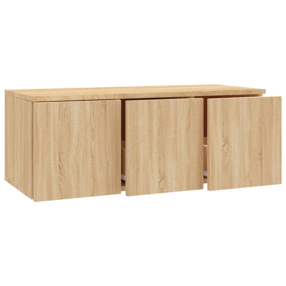 Mueble de TV madera contrachapada color roble 80x34x30