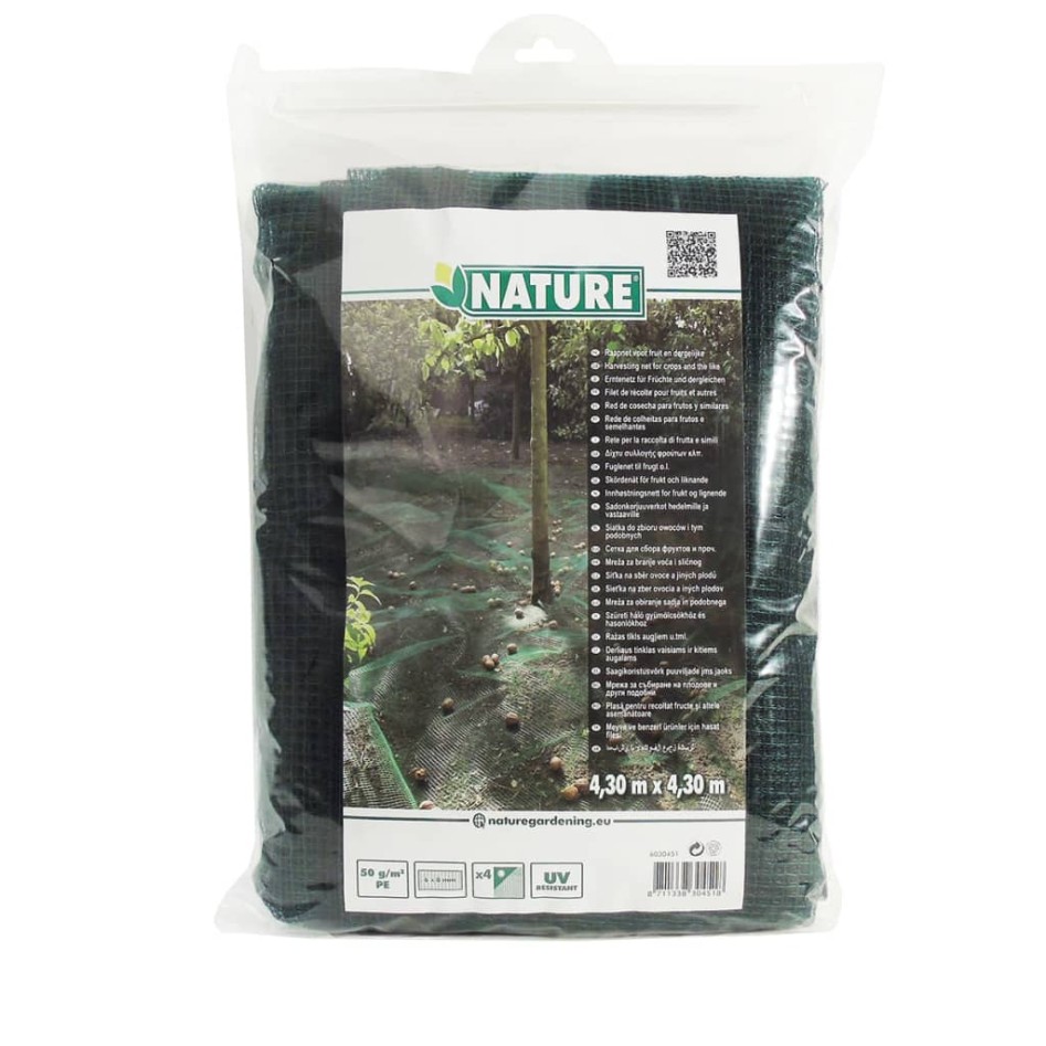 Nature Malla de recolección para fruta y hojas 4,3x4,3 m