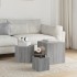 Mesitas auxiliares 3 piezas madera contrachapada gris