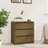 Mesita de noche madera maciza de mango marrón miel 60x36x64