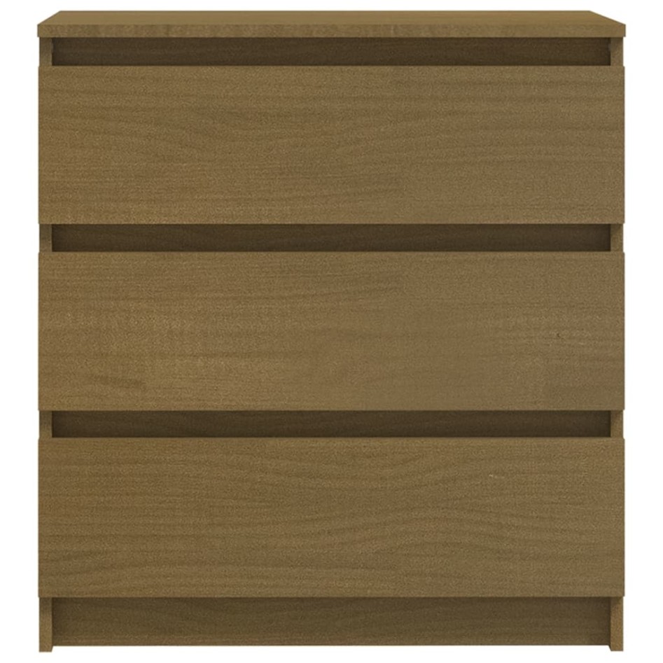 Mesita de noche madera maciza de mango marrón miel 60x36x64