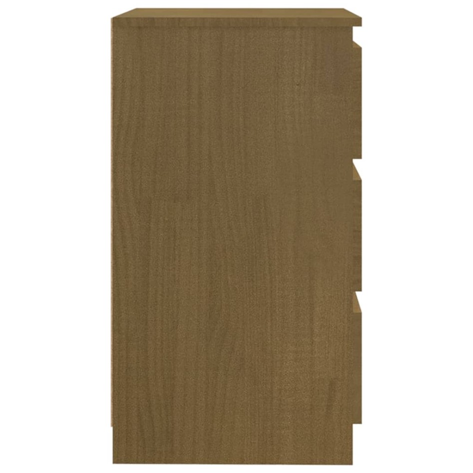 Mesita de noche madera maciza de mango marrón miel 60x36x64
