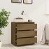 Mesita de noche madera maciza de mango marrón miel 60x36x64