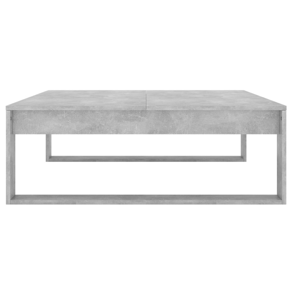 Mesa de centro madera de ingeniería gris hormigón 100x100x35