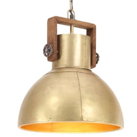 Lámpara colgante industrial redonda 25 W latón 40 cm