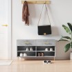 Banco zapatero madera de ingeniería gris hormigón 102x35x55 cm