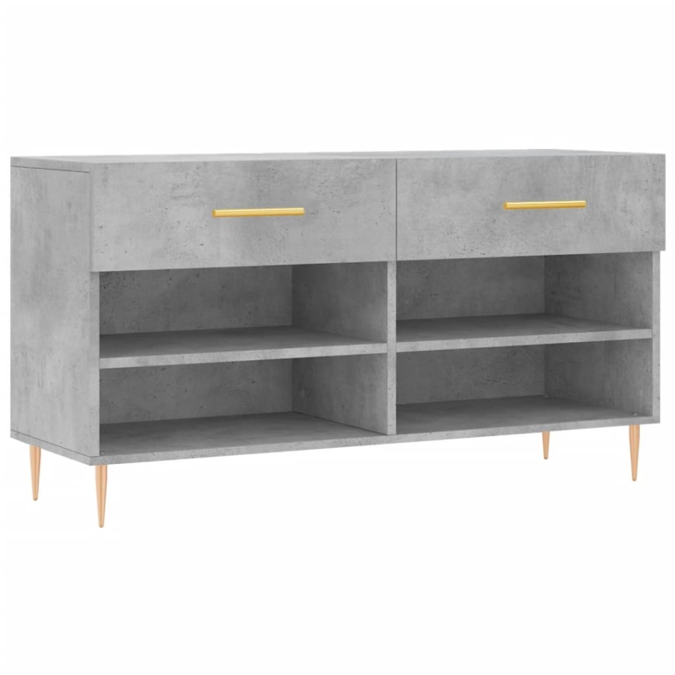 Banco zapatero madera de ingeniería gris hormigón 102x35x55