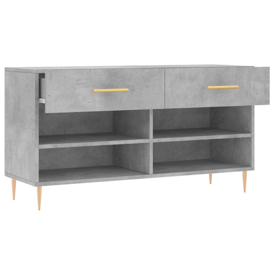Banco zapatero madera de ingeniería gris hormigón 102x35x55