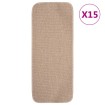 Alfombrillas de escalera 15 uds beige rectangular 60x25 cm