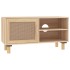 Mueble para TV madera maciza pino y ratán natural 80x30x40